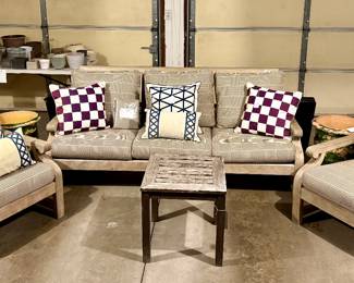 Kingsley Bates "Nantucket" Outdoor Teak Sofa and Arm Chairs