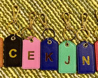 Monogrammed Leather Key Chains