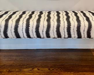 Upholstered Bench with Brass Casters