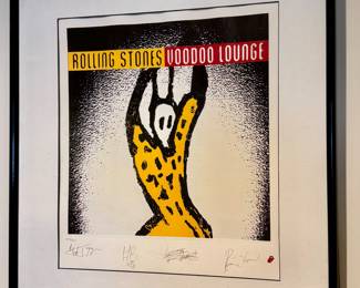 Autographed Rolling Stones Voodoo Lounge Lithograph