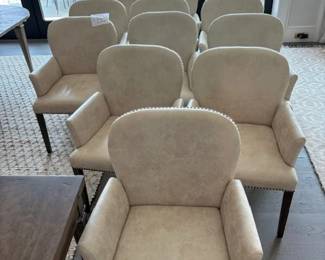 Set of 6 OR Set of 12 Oka Leather Dining Chairs