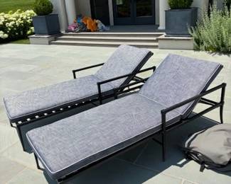 Two Restoration Hardware Trousdale Chaise Lounges, Chairs and furniture covers