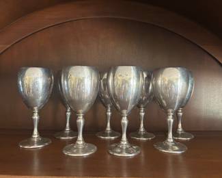 Set of 8 Fisher sterling goblets 