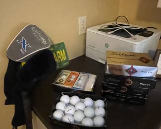 Golf clubs and balls