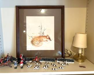 Vintage W. Britain lead fox hunting set