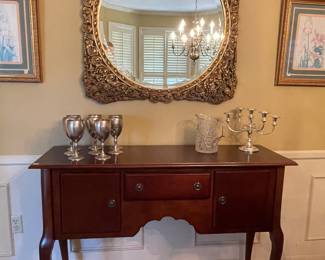 Sideboard, Fisher sterling silver water goblets