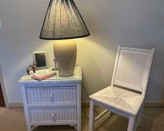 Wicker chest and chair