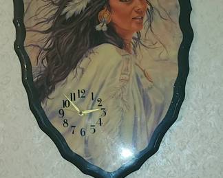 Native American Wood Wall Clock