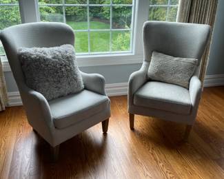 Pair of Curved Back Lounge Chairs