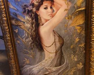 This is by Brenda Burke. It’s called calypso. It is an artist embellished Gilcee. One of a kind. This artist is from England and does paintings for the royal family.