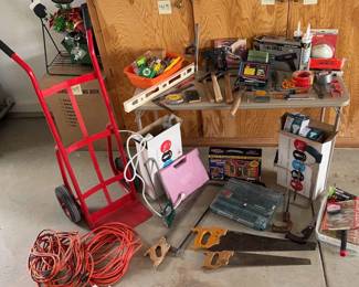 Metal Dolly, Hand Saws, Hammers And More