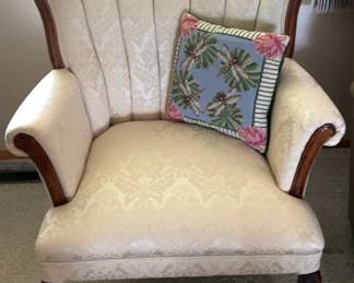 Vintage Queen Anne Wing Back Chair