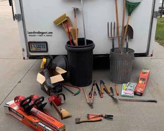 Hedge Trimmers And A Chainsaw
