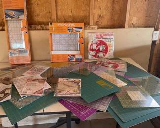 Rotary Mats, Cutters With Quilting Table.