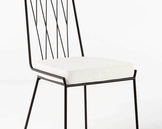 CB2 Pavilion Black Armless Outdoor Dining Chair 