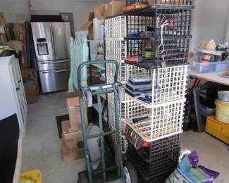 cube shelving and hand truck