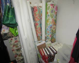 bolts and rolls of fabric