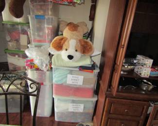collectibles in bins