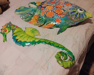 Metal seahorse &fish wall hangings