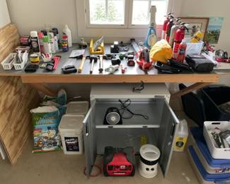 Assorted tools, pet-friendly ice-melt