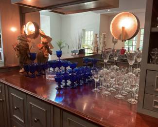 Blue & Clear glassware sets