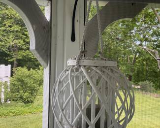 Hanging wicker candle lanterns (x2)
