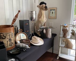 Cowboy hat, large Texas themed ice bucket, cocktail mixer