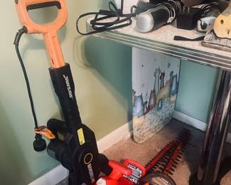 Hedge trimmers, iron, power tools