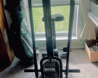Yonex left hand golf clubs, Schwinn Airdyne exercise bike