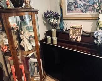 Curio, Brenda Burke print, piano, Panasonic plasma tv