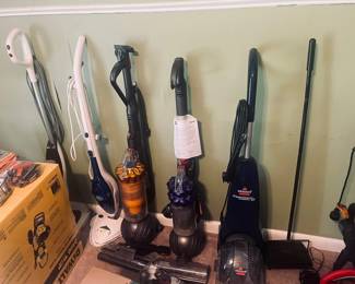 Dyson vacuums, Bissell steam cleaner, steam mops