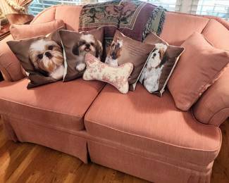 Loveseat with Dog Pillows
