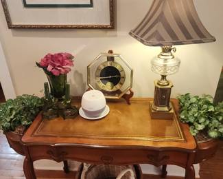 Vintage Leather Top Table