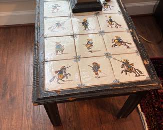 Antique European tile top table