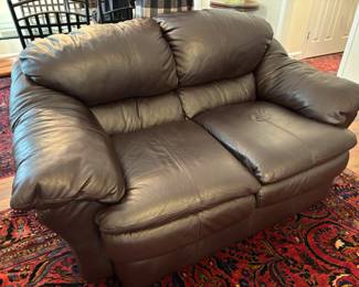 Leather love seat