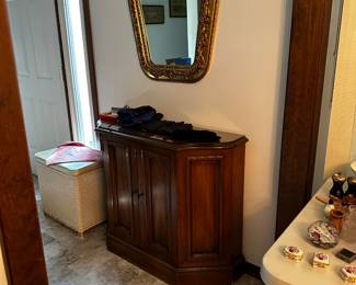 Bar cabinet, Antique mirror
