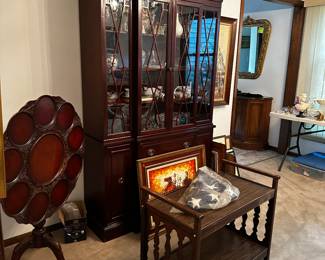 china cabinet, Antique pie table,