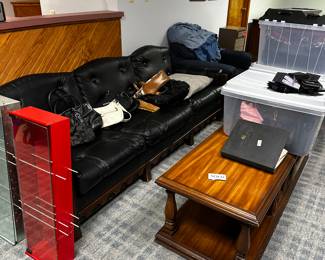 Retro Leather sofa, Coffee Table