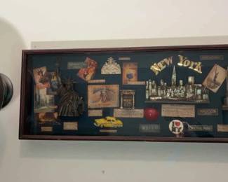 DoubleSided Roman Numeral Wall Clock And New York City 3D Shadow Box Collage