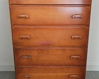 Vintage 5Drawer Wooden Dresser Classic Maple Finish