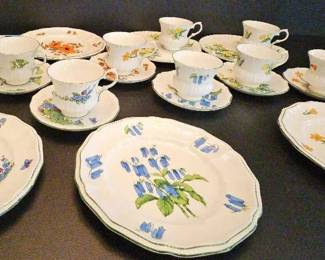 Crown Staffordshire England Tea Plate Set Salisbury, Gainsborough, Camelot More