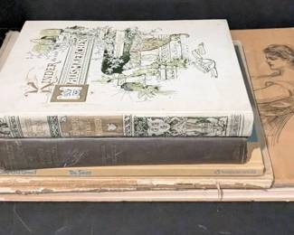 Vintage Book Lot Classic Tales, Nautical Art And Americans Ft. German Language Book
