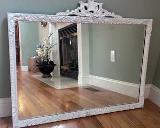Antique Looking Carved Floral Wall Mirror