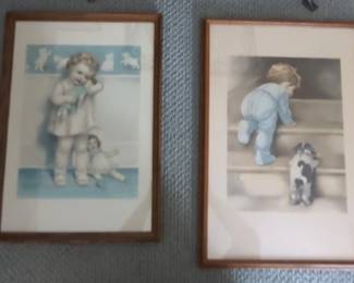 First Friends First Steps Pair of Bessie Pease Gutmann Prints