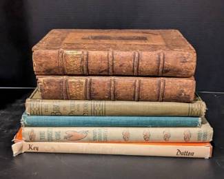 Antique Vintage Book Lot History, Faith, Art Literature Ft. First Edition And Leather Bound