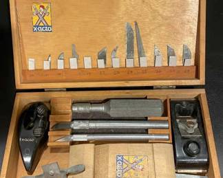 Vintage Hand Tools Xacto Knife Set, Stanley Planers, Stanley Wooden Marking gauges