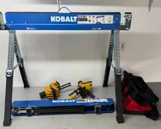 030 Collapsing Work Horses And Claps With Tool Bag