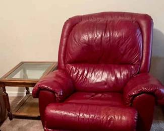 010 411 Leather Recliner End Table