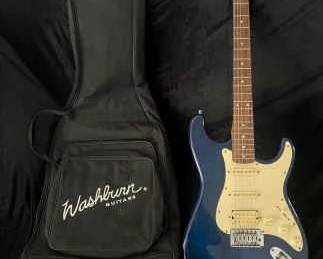 057 Johnson Blue Strat Style Guitar