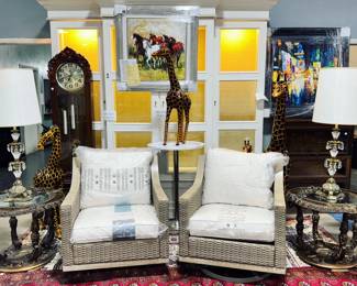 Patio Furniture, Leather wrapped Animals, Artwork, Vintage Tables and Lamps Orlando Estate Auction